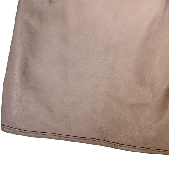 Trina Turk NWT Kristoph Taupe Brown Genuine Lamb Leather Pull On Dressy Shorts - Picture 10 of 13